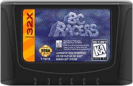 Cartridge artwork for BC Racers on the Sega 32X.