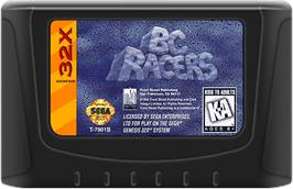Cartridge artwork for Bc Racers on the Sega 32X.