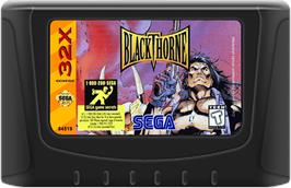 Cartridge artwork for Blackthorne on the Sega 32X.