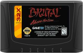 Cartridge artwork for Brutal: Above the Claw on the Sega 32X.