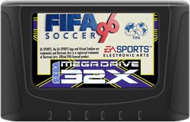 Cartridge artwork for FIFA 96 on the Sega 32X.