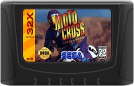 Cartridge artwork for Motocross Championship on the Sega 32X.