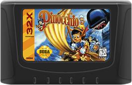 Cartridge artwork for Pinocchio on the Sega 32X.