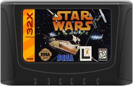 Cartridge artwork for Star Wars Arcade on the Sega 32X.
