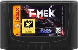 Cartridge artwork for T-mek on the Sega 32X.