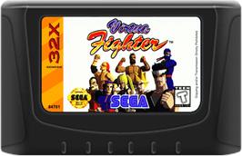 Cartridge artwork for Virtua Fighter on the Sega 32X.