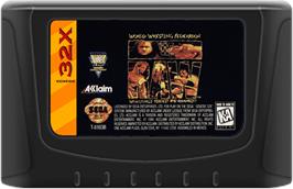 Cartridge artwork for WWF Raw on the Sega 32X.