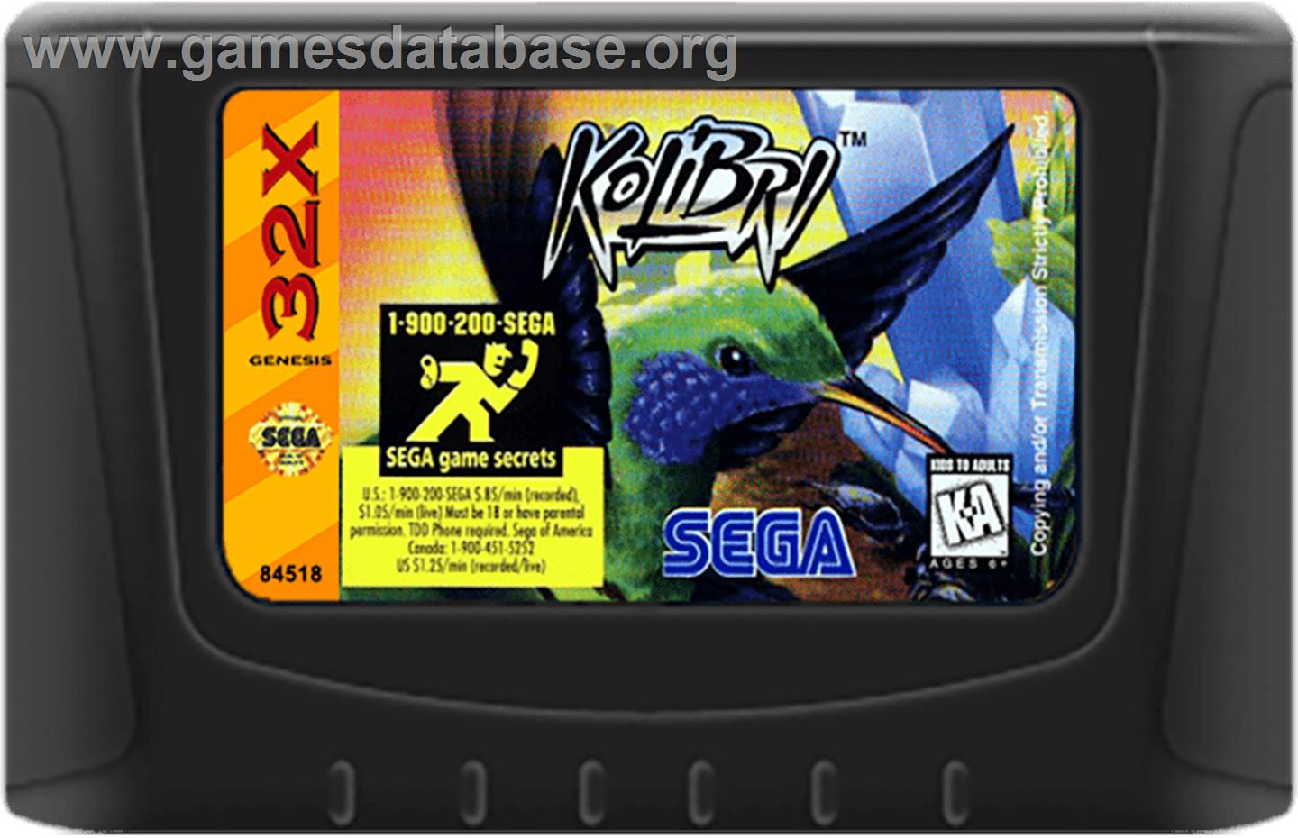 Kolibri - Sega 32X - Artwork - Cartridge