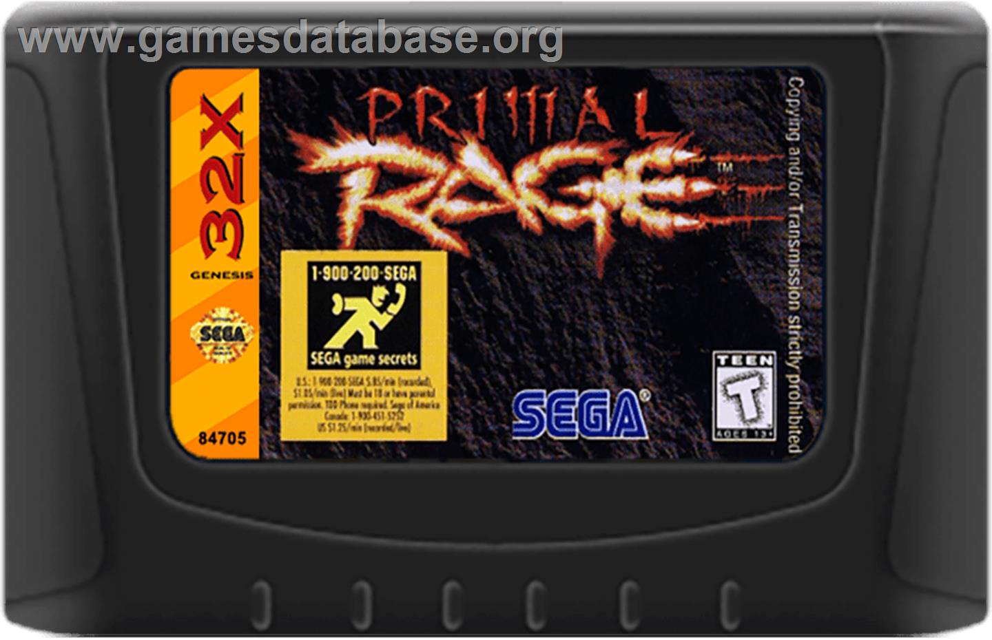 Primal Rage - Sega 32X - Artwork - Cartridge