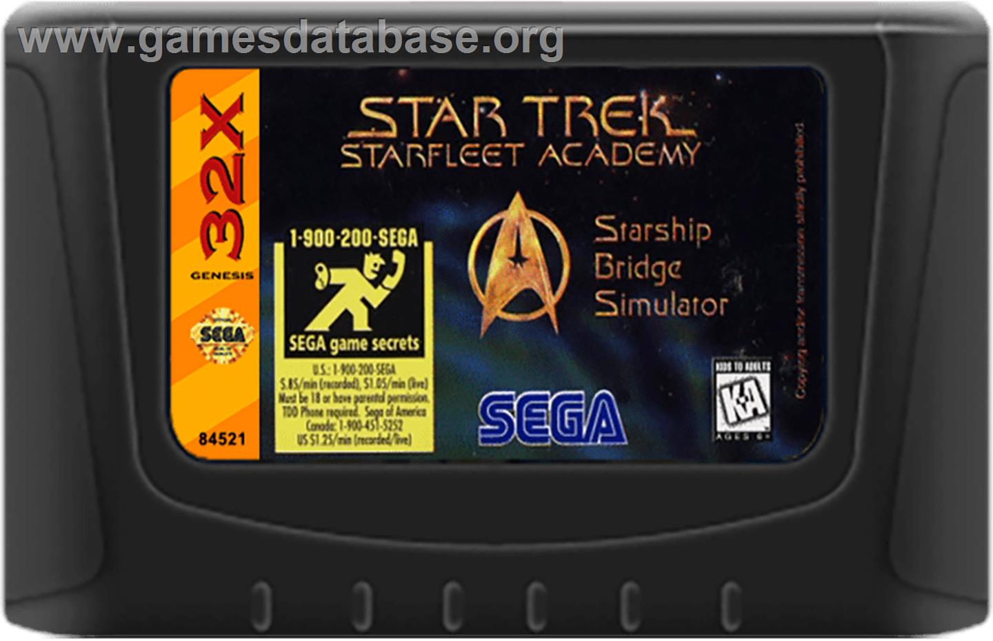 Star Trek Starfleet Academy - Starship Bridge Simulator - Sega 32X - Artwork - Cartridge