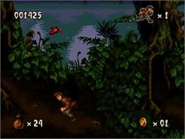 In game image of Pitfall - The Mayan Adventure on the Sega 32X.