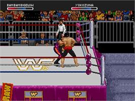 In game image of Wwf Raw on the Sega 32X.