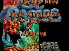 Title screen of BC Racers on the Sega 32X.