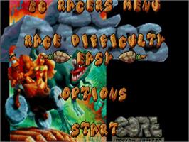 Title screen of Bc Racers on the Sega 32X.