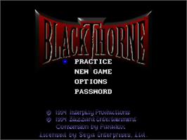 Title screen of Blackthorne on the Sega 32X.
