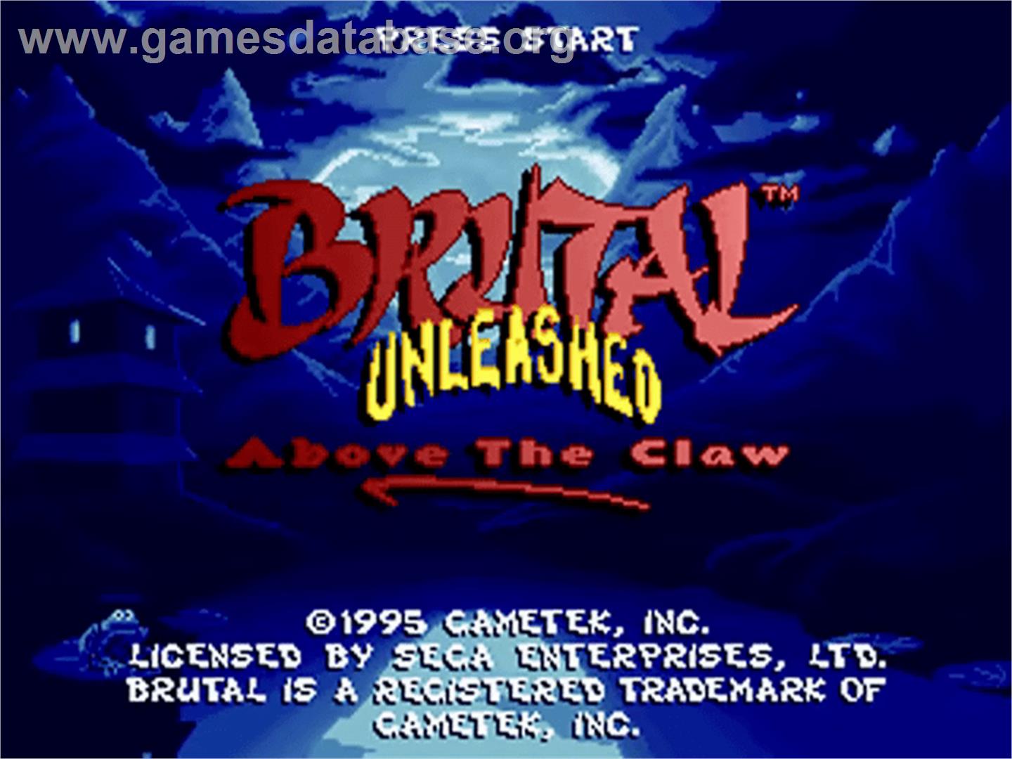 Brutal: Above the Claw - Sega 32X - Artwork - Title Screen