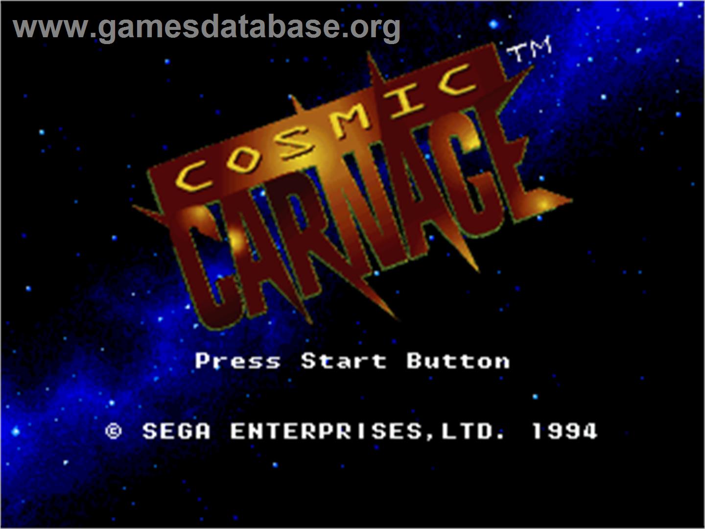 Cosmic Carnage - Sega 32X - Artwork - Title Screen