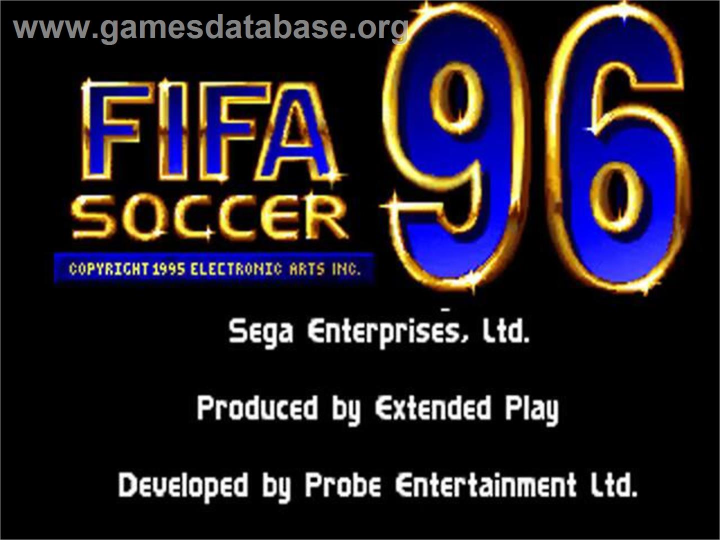 FIFA Soccer 96 - Sega 32X - Artwork - Title Screen