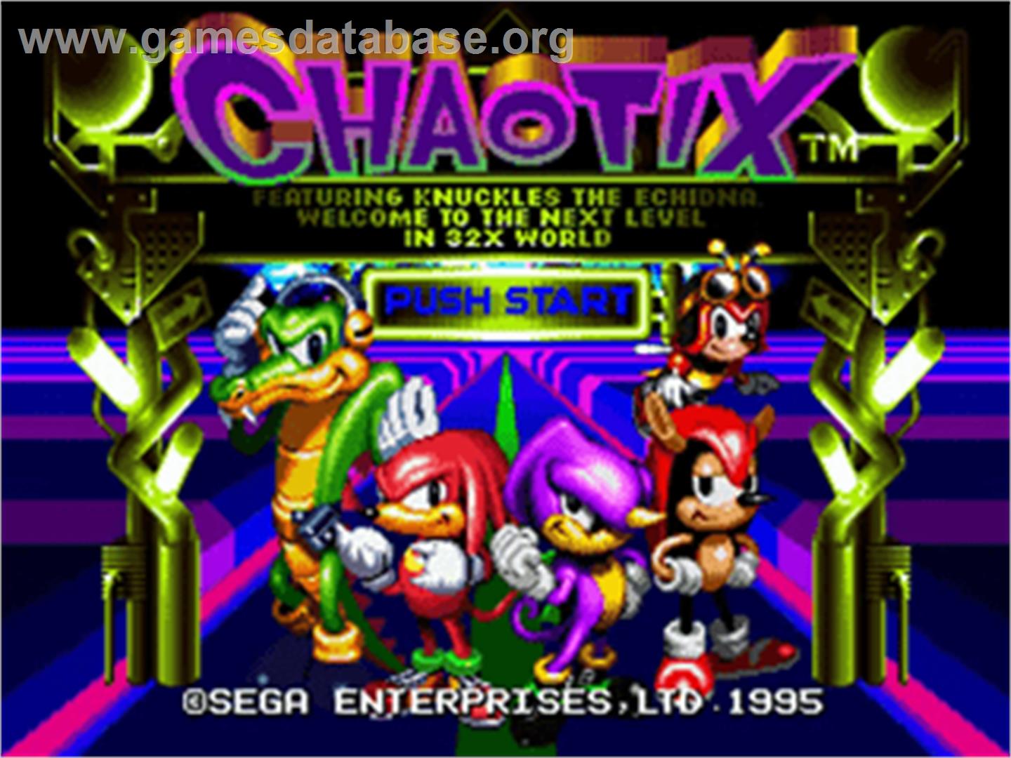Knuckles' Chaotix - Sega 32X - Artwork - Title Screen