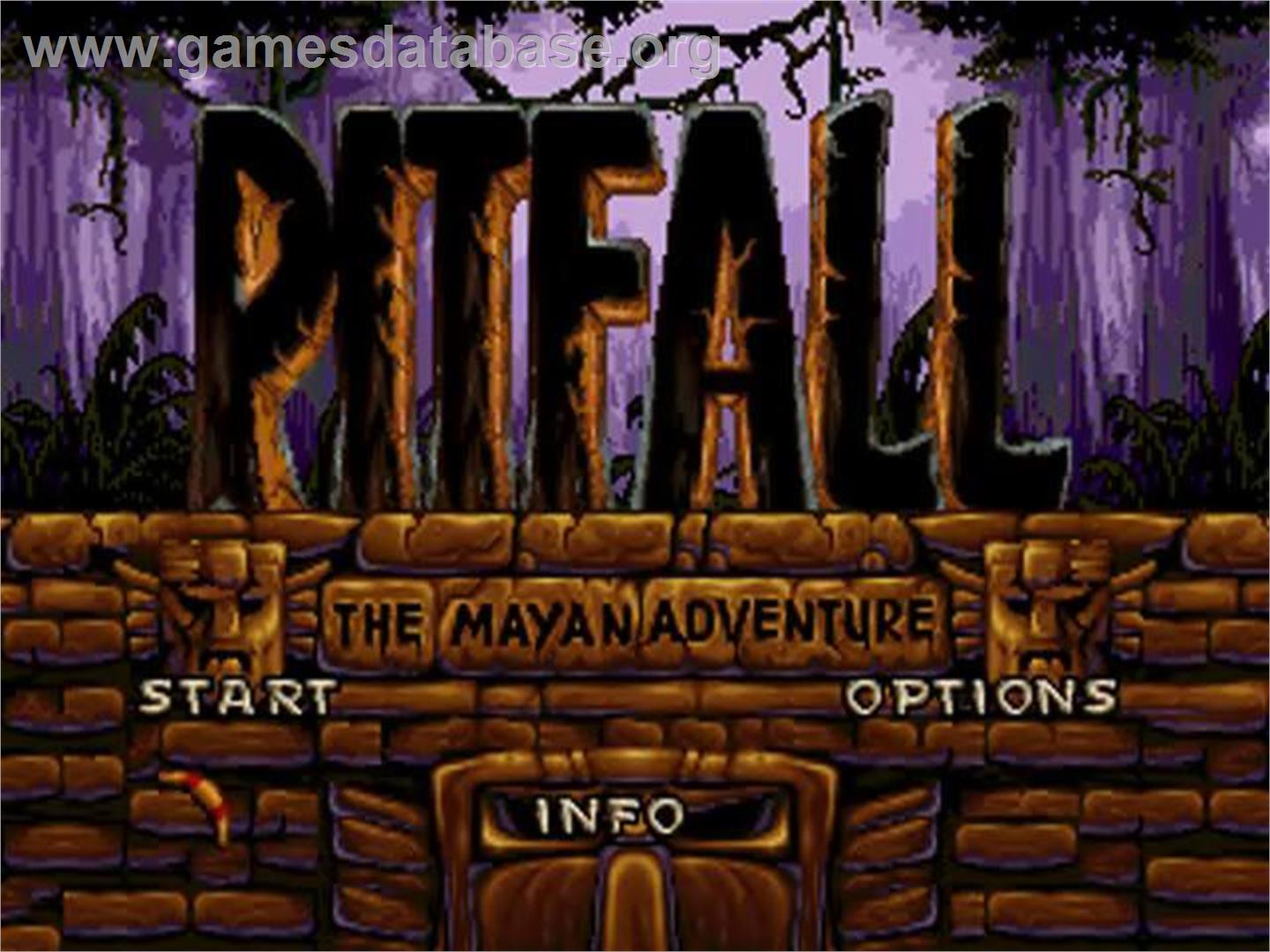 Pitfall - The Mayan Adventure - Sega 32X - Artwork - Title Screen