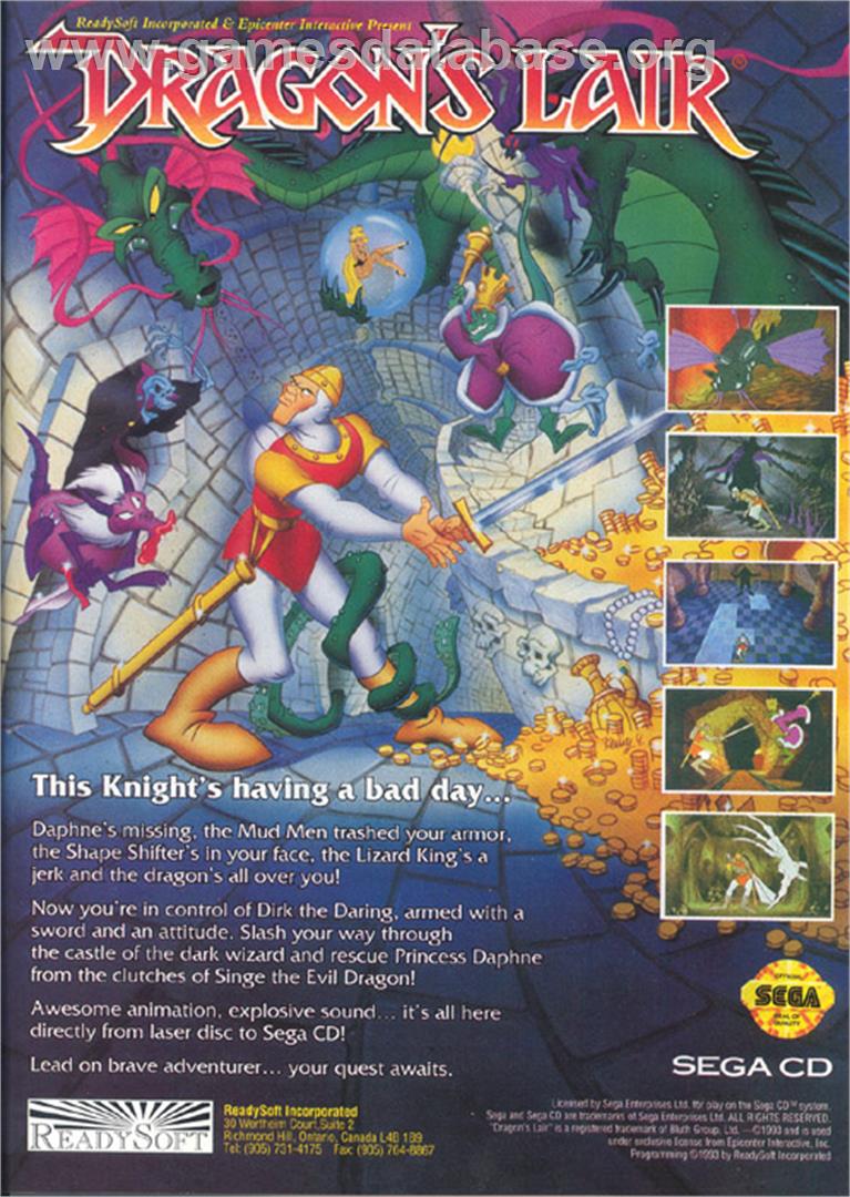 Dragon's Lair - Sega CD - Artwork - Advert