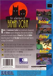 Box back cover for Adventures Of Batman And Robin, The on the Sega CD.