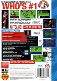 Box back cover for Bill Walsh College Football on the Sega CD.