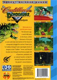 Box back cover for Cadillacs and Dinosaurs: The Second Cataclysm on the Sega CD.