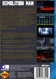 Box back cover for Demolition Man on the Sega CD.