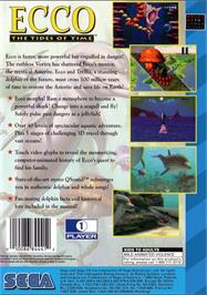 Box back cover for Ecco - The Tides of Time on the Sega CD.