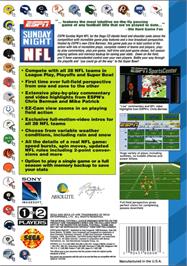 Box back cover for Espn Sunday Night Nfl on the Sega CD.