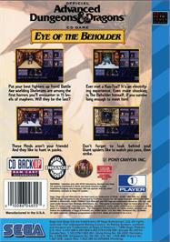Box back cover for Eye of the Beholder on the Sega CD.