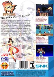 Box back cover for Fatal Fury Special on the Sega CD.