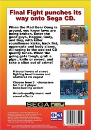 Box back cover for Final Fight Cd on the Sega CD.