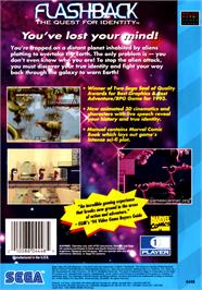 Box back cover for Flashback on the Sega CD.