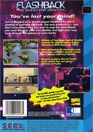 Box back cover for Flashback on the Sega CD.