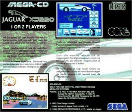 Box back cover for Jaguar XJ220 on the Sega CD.