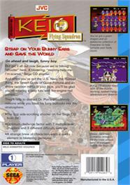 Box back cover for Keio Flying Squadron on the Sega CD.