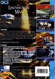 Box back cover for Lawnmower Man on the Sega CD.