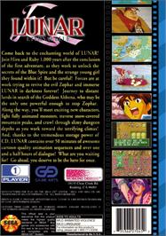 Box back cover for Lunar - Eternal Blue on the Sega CD.