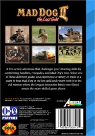 Box back cover for Mad Dog II: The Lost Gold v2.04 on the Sega CD.