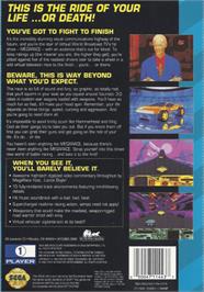 Box back cover for MegaRace on the Sega CD.