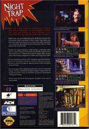 Box back cover for Night Trap on the Sega CD.