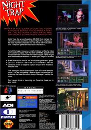 Box back cover for Night Trap on the Sega CD.