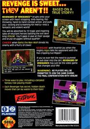Box back cover for Revengers of Vengeance on the Sega CD.