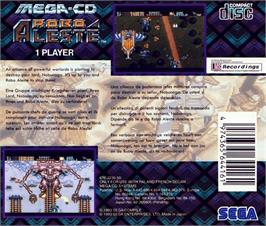 Box back cover for Robo Aleste on the Sega CD.