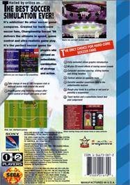 Box back cover for Sensible Soccer on the Sega CD.