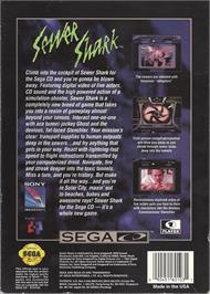 Box back cover for Sewer Shark on the Sega CD.