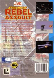 Box back cover for Star Wars: Rebel Assault on the Sega CD.