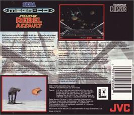 Box back cover for Star Wars - Rebel Assault on the Sega CD.